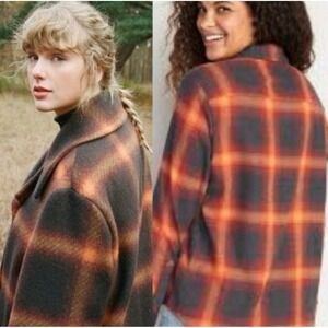 Taylor Swift Evermore Flannel Button Down Boyfriend Shirt Size 2XL Eras Swiftie